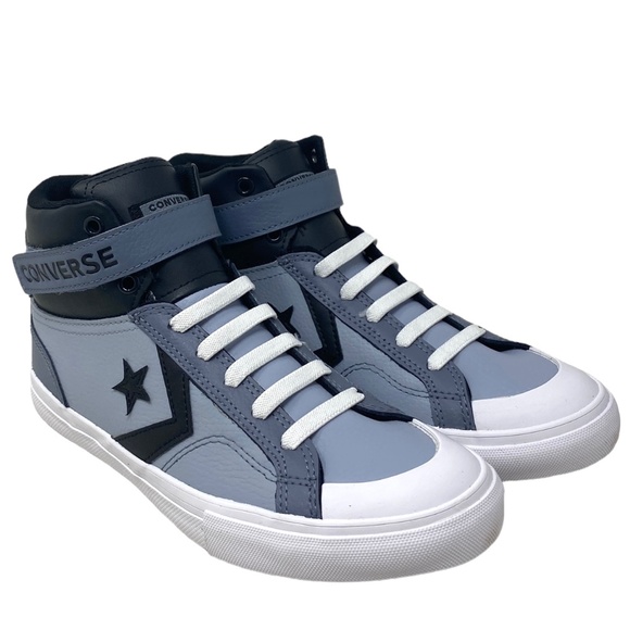 Converse Pro Blaze Strap Sneaker Kids Women's Leather Mid Top Gray Shoes A05708C - Picture 2 of 9
